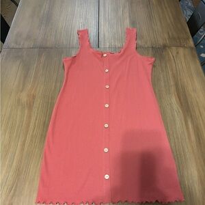 Burnt Orange Button Down Dress